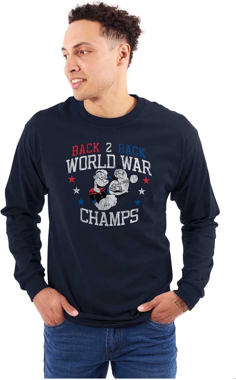 Popeye American World Champs USA Long Sleeve Tshirt Men Women
