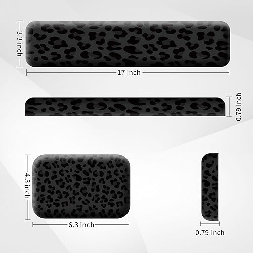 Miniatura 5 de Reposamuñecas para teclado + coderas de escritorio (juego de 3 unidades), reposamuñecas de gel de espuma viscoelástica para teclado y mouse, cojín