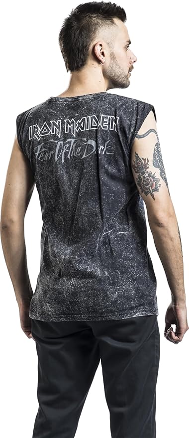 Camiseta Iron Maiden Hombre Iron Maiden Fear Of The Dark Mujer Top Antracita XL 100% Algodón Vorne Bedruckt Regular Camiseta Chucky Mujer