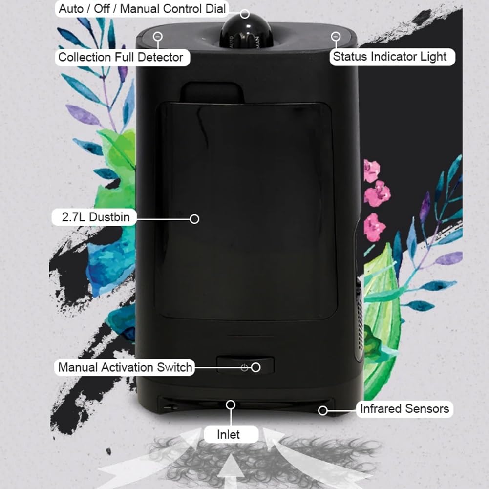 Aspiradora de salón con pelo roto, aspiradora de salón con pelo roto, aspiradora de peluquería de 1400 W, aspiradora estacionaria sin contacto de 2,7 l con filtro, bote de basura de barbería for salón