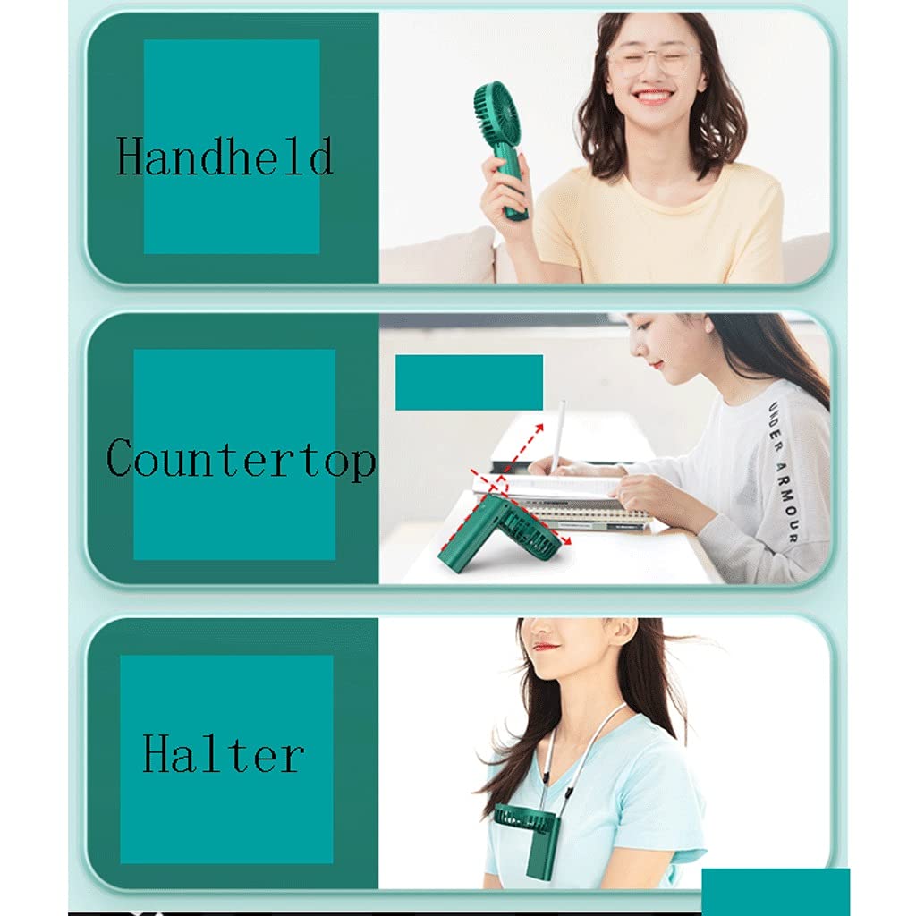 Mini Ventilatore Piccolo Portatile/scrivania/Collo, Ventola Pieghevole Multifunzionale, Ventola di Raffreddamento USB, Ventola Portatile per casa Ufficio all'aperto, Ventola da scrivania Forte