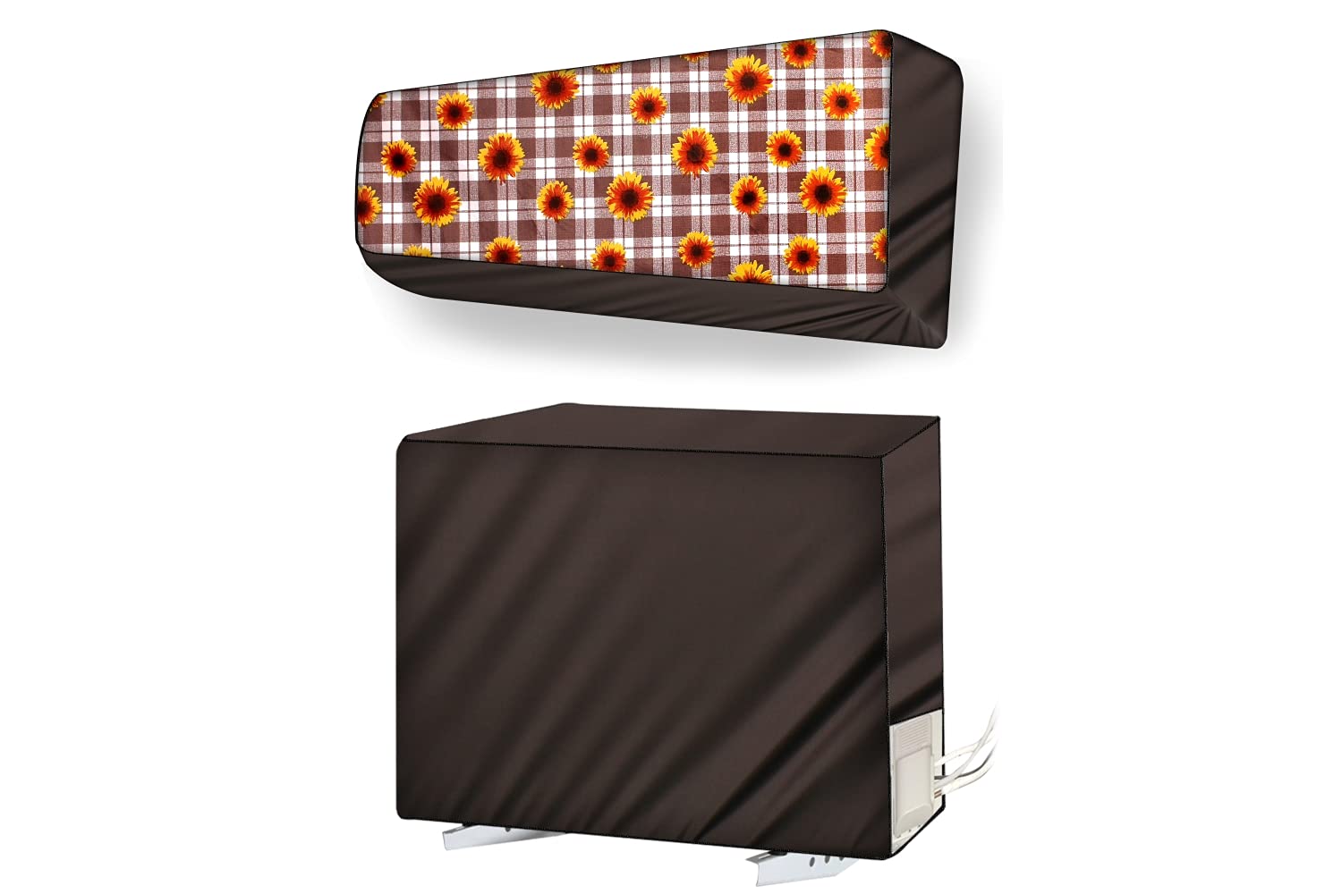 Stylista Split ac Cover for Indoor and Outdoor Unit of 1.5 ton ac Waterproof and dustproof Brown Mini Check Pattern (B09NC3QZB9) Amazon Price History, Amazon Price Tracker
