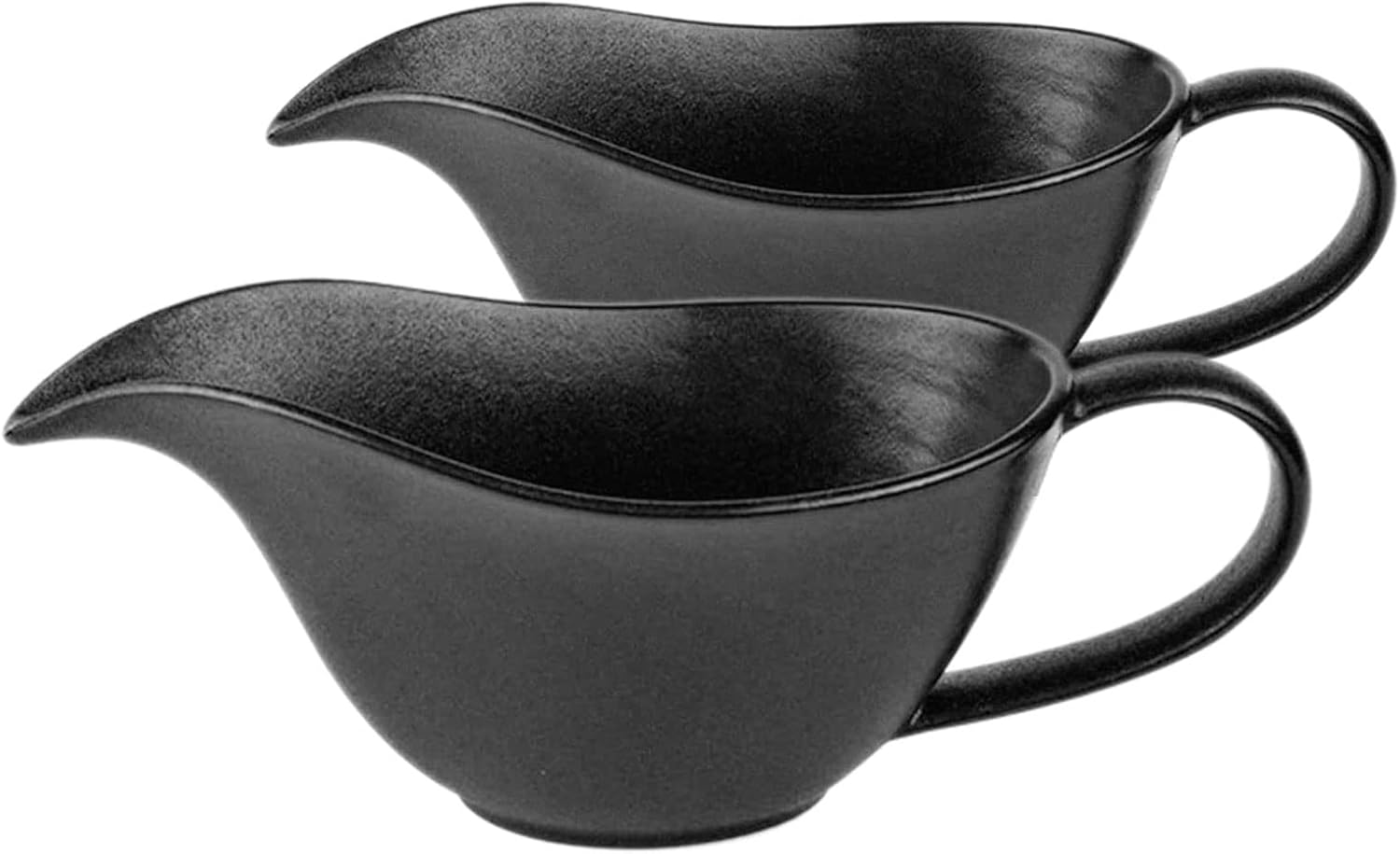 Lnvnoaua Gravy Boat Ceramic Black Matt Porcelain Sauce Jug with Handle