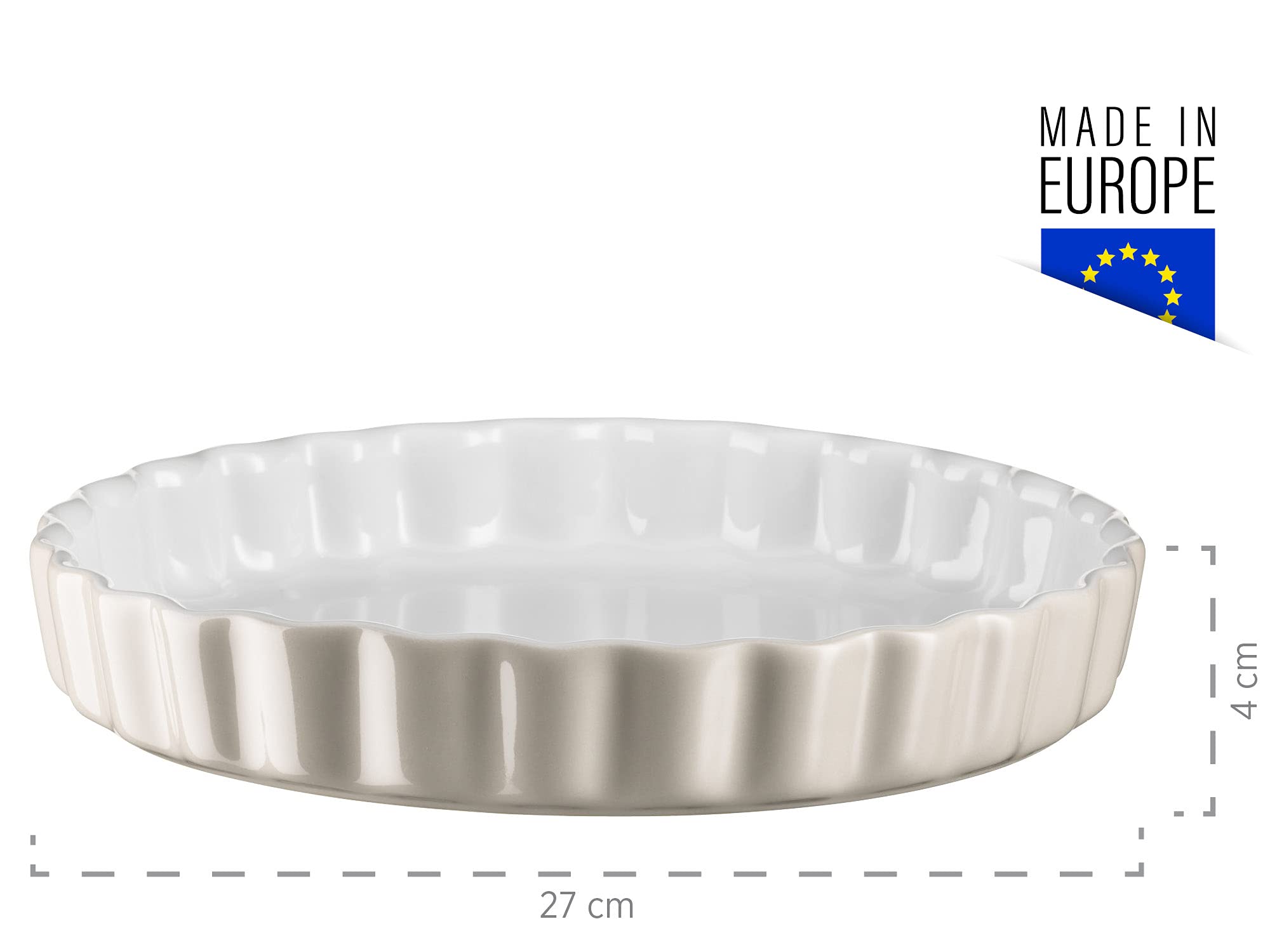 MÄSER 931981 Kitchen Time, taartvorm, quichevorm, fruitcakevorm, kras- en snijbestendig, ronde bakvorm met golfrand, 27 cm, keramiek, Berry