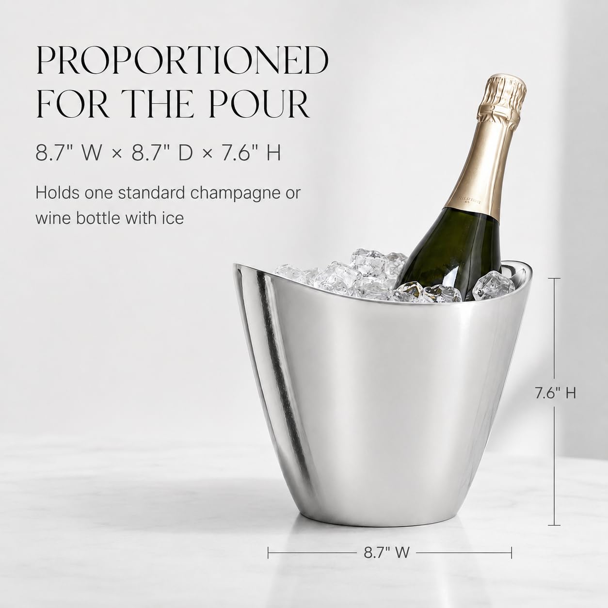 nambe Vie Sektkübel | Wein- und Champagnerkühler für Partys, Abendessen, Küche, Barwagen | Isoliert, um Wein und Getränke kalt zu halten | Geschenk für Weinliebhaber | aus Metalllegierung