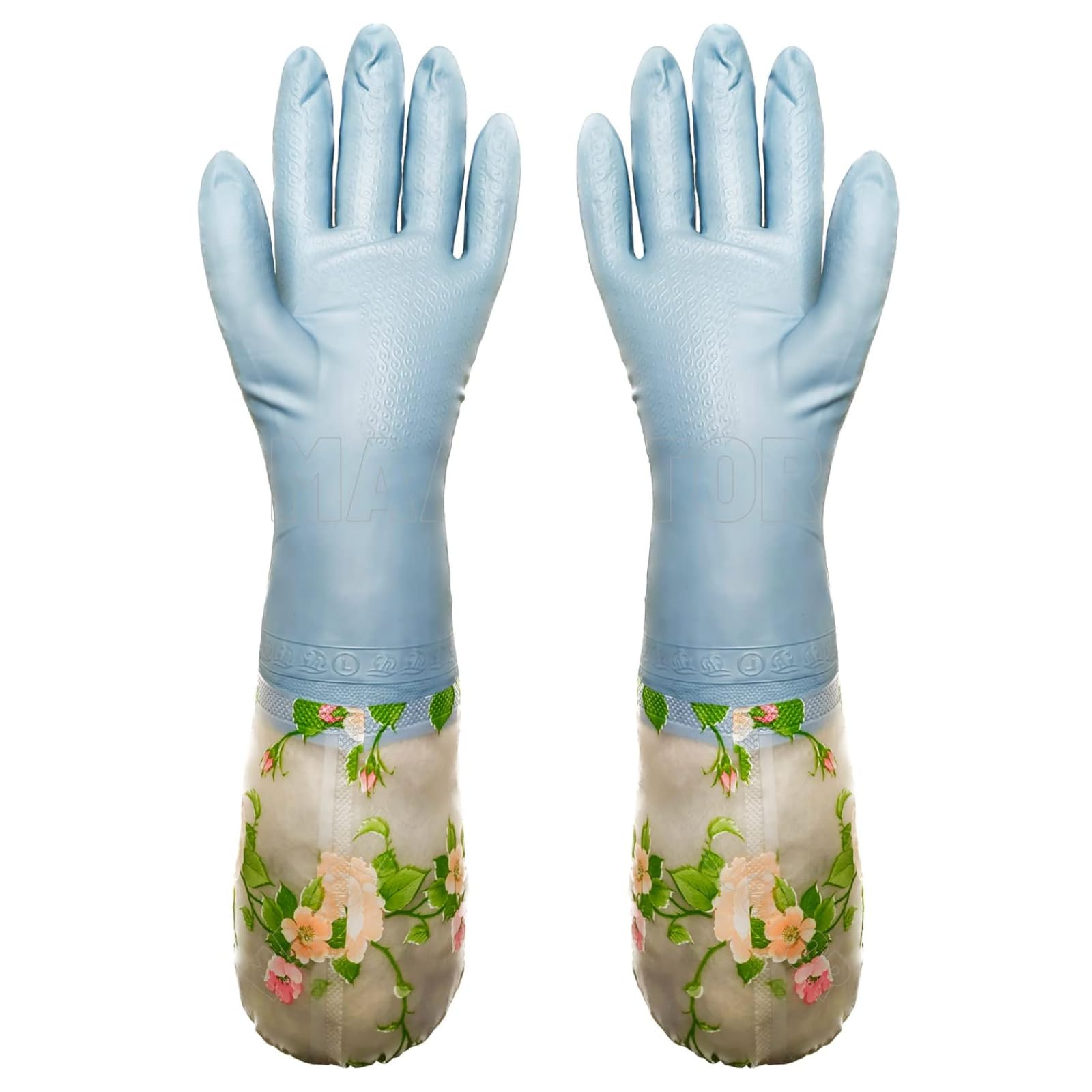 MAAUVTOR Reusable Heavy Duty Hand gloves for Dishwashing, gardening, kitchen cleaning Non-Slippery & Durable Long Elbow Length(Inner cotton lining for comfort), 1 Pair (Vel Light Blue) (B0BX96CQHT) Amazon Price History, Amazon Price Tracker