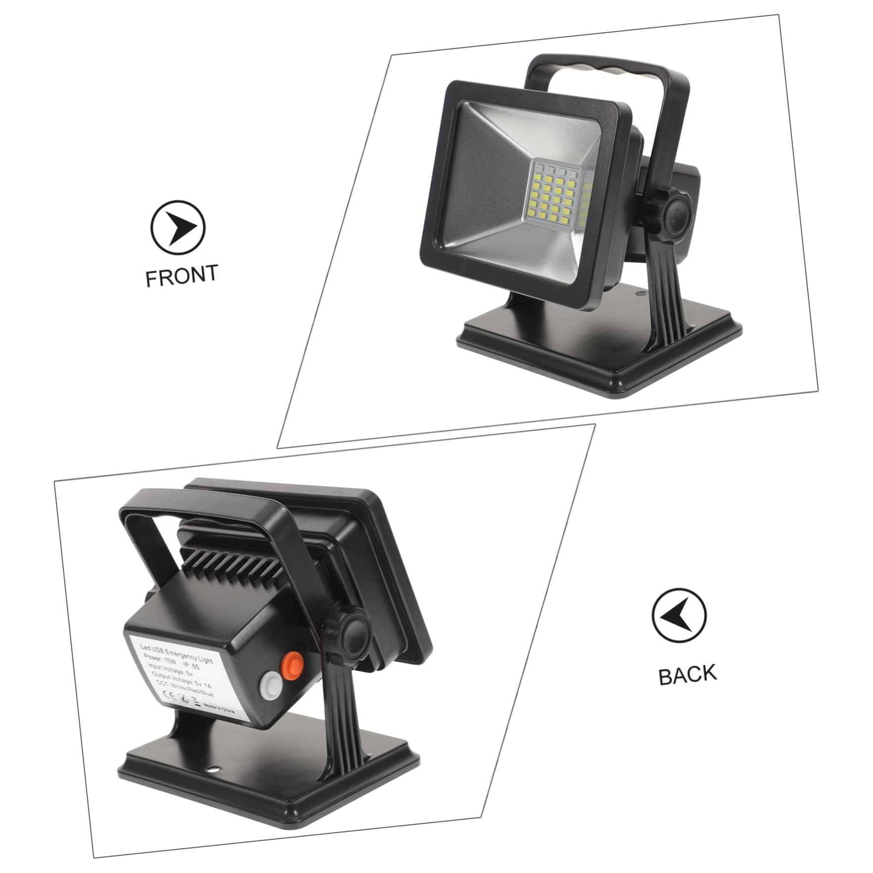 Luz LED de Emergencia para Exteriores, Reflector para jardín, Recargable por USB, para Camping, Senderismo, Barbacoa.