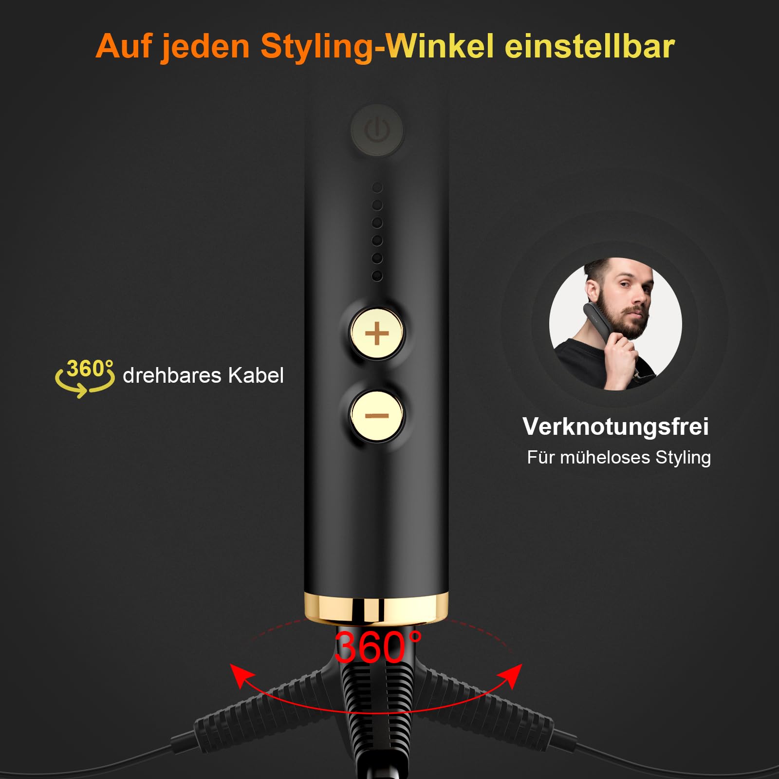 ANLAN Lisseur Barbe 2 en 1 Brosse Lissante Cheveux Professionnel Température Réglable 120°C-200°C Chauffage Rapide 30 Secondes