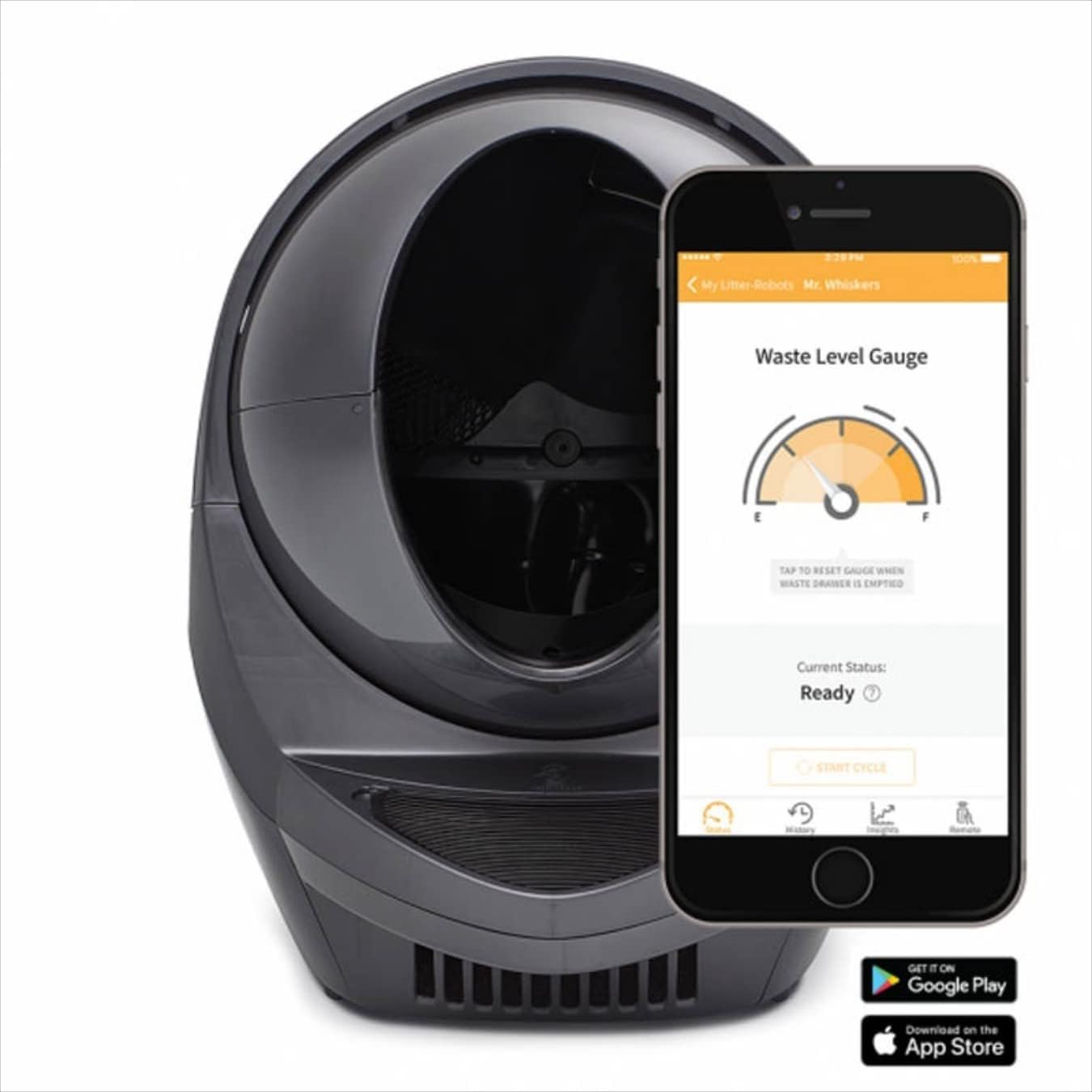 Amazon.co.jp LitterRobot 3 Connect 猫 トイレ 自動 猫用 開放型 全自動洗浄トイレ グレー キャット