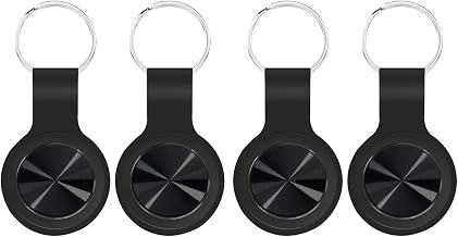Smart Tracker Tag with Keychain,4 Pack Global Locator Tracking Device for Samsung, Android and iOS. Item Finder for Keys, Wallet, Luggage, Bags and More, Black