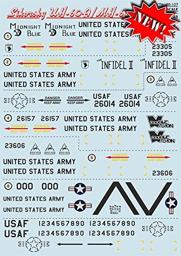 Amazon | 飛行機 SIKORSKY UH-60A/MH-60G 航空機用デカール 1/48
