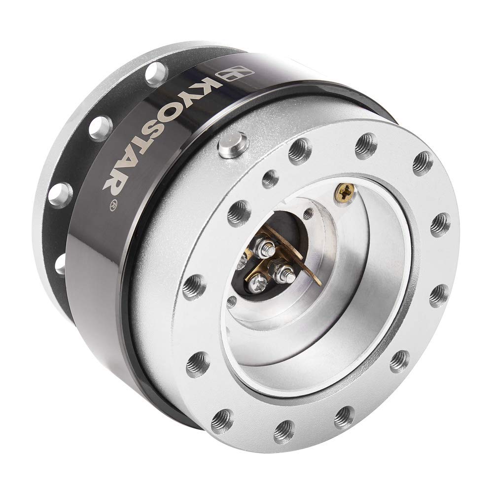 Kyostar Kit Boss con Adattatore Quick Release per Volante in Titanio e Nabe in Alluminio (Argento)