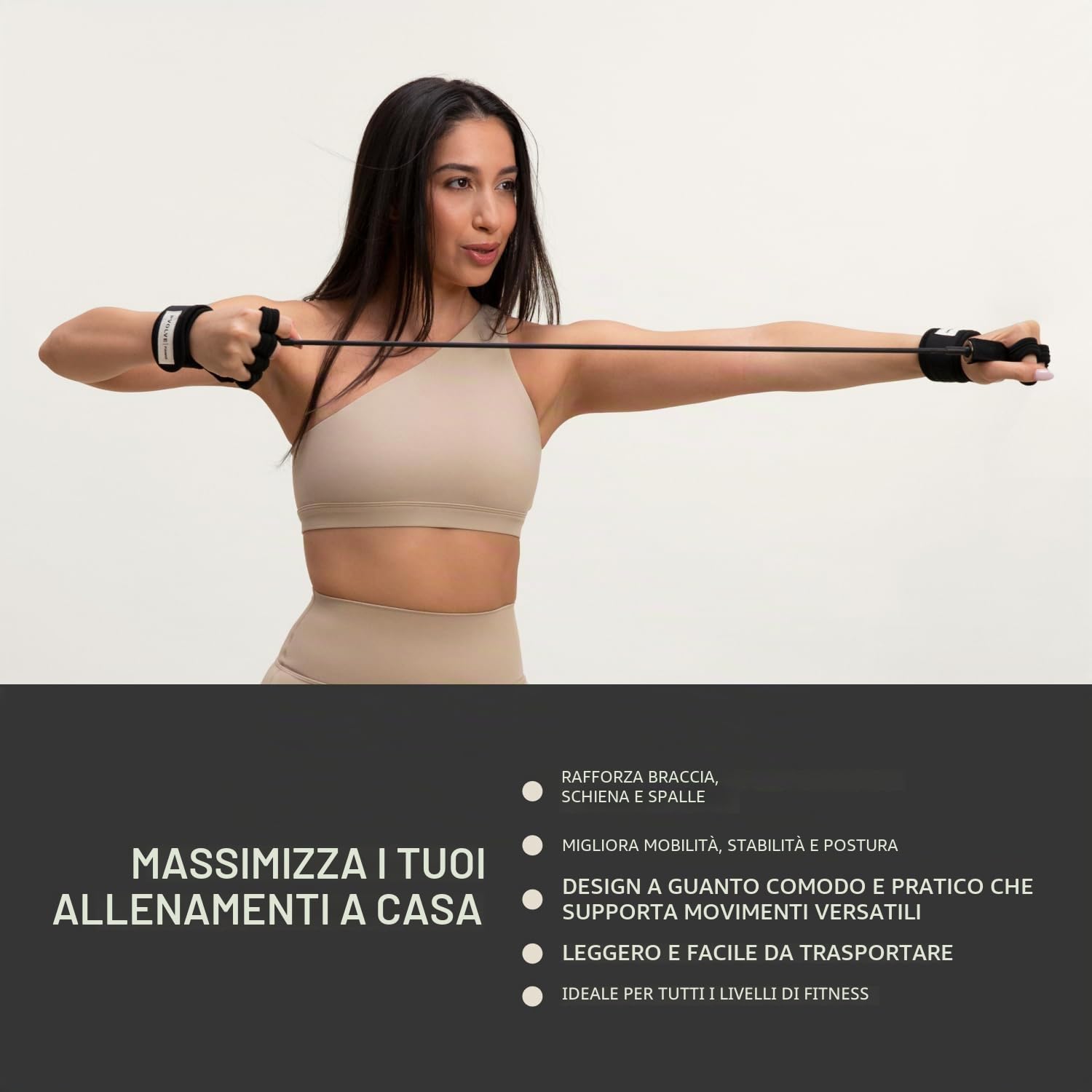 Pvolve P.Band - Fascia di resistenza per esercizi a casa, attrezzatura per allenare la parte superiore del corpo, comprese braccia e core