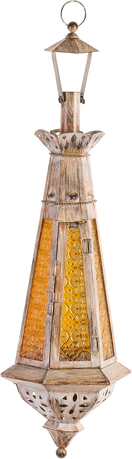 Gifts & Decor Amber Teardrop Lantern