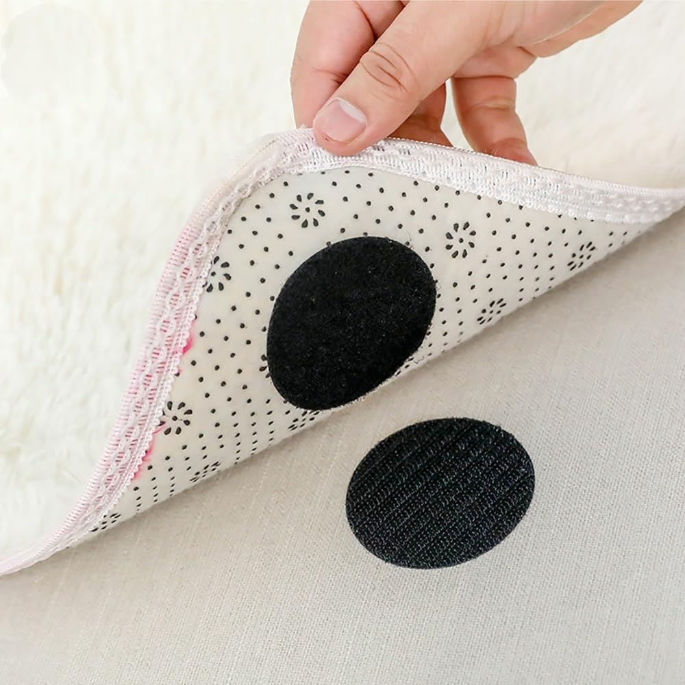 10pcs 6cm Black White Strong Self Adhesive Fastener Dots Stickers Sofa Mat Carpet Anti Slip Hook Loop