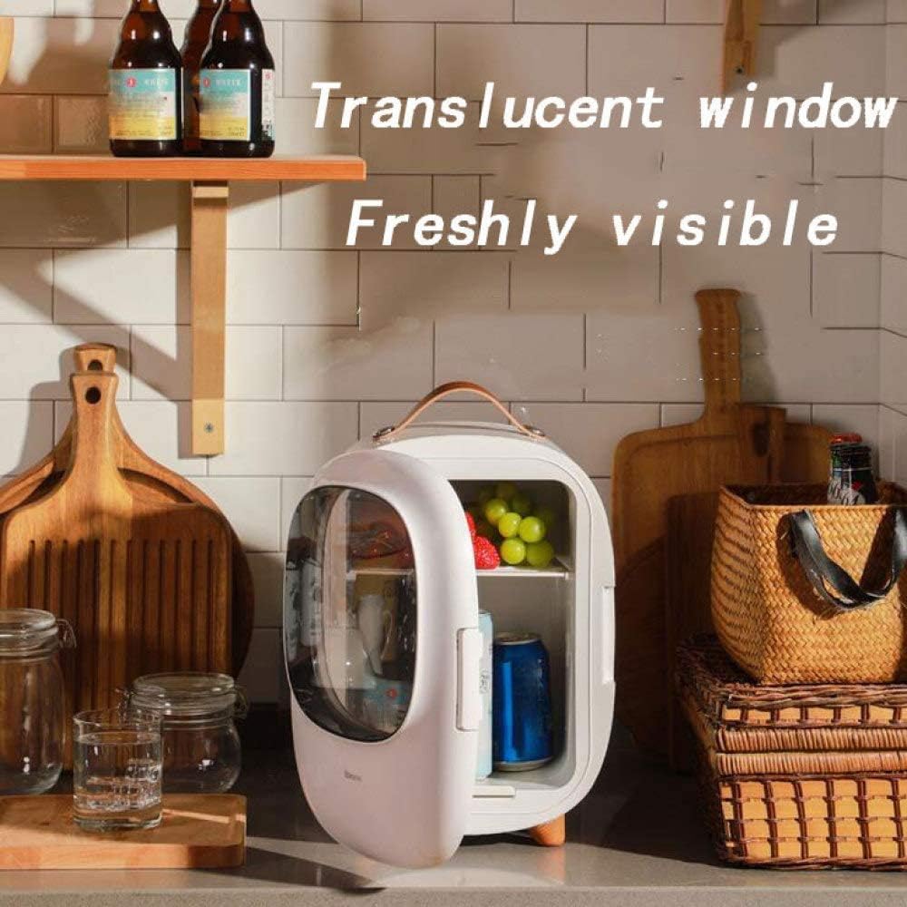 Mini Fridge Portable，Quiet Cooling Compact Warmer Cooler Skincare Minibar Makeup Refrigerators Drinks for Cars Homes Offices Dorms(D)