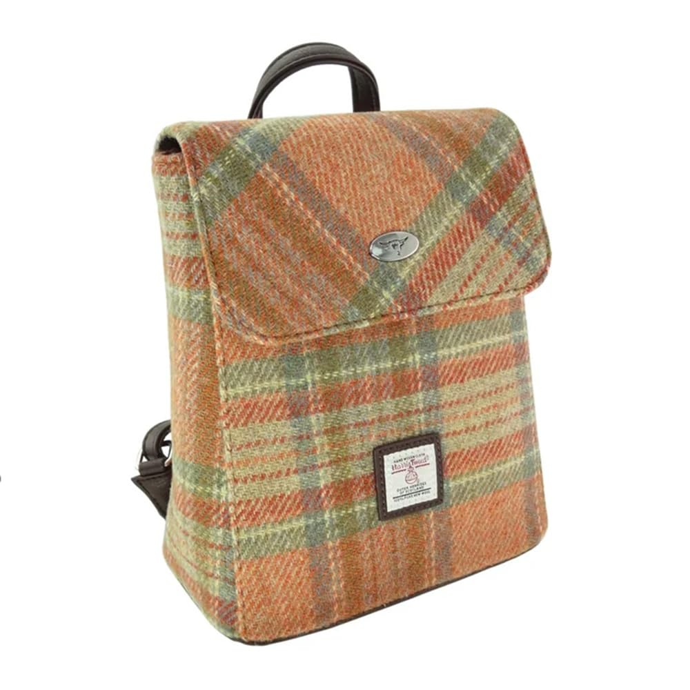 Glen Appin Harris Tweed Tummel Backpack/Rucksack (Colour 148 Pale Orange Stewart Tartan)