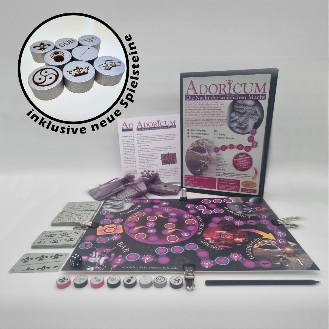 Adoricum - Die Nacht der weiblichen Macht - Erotikspiel - BDSM Brettspiel - Brettspiel für Erwachsene - Kinky Spiel
