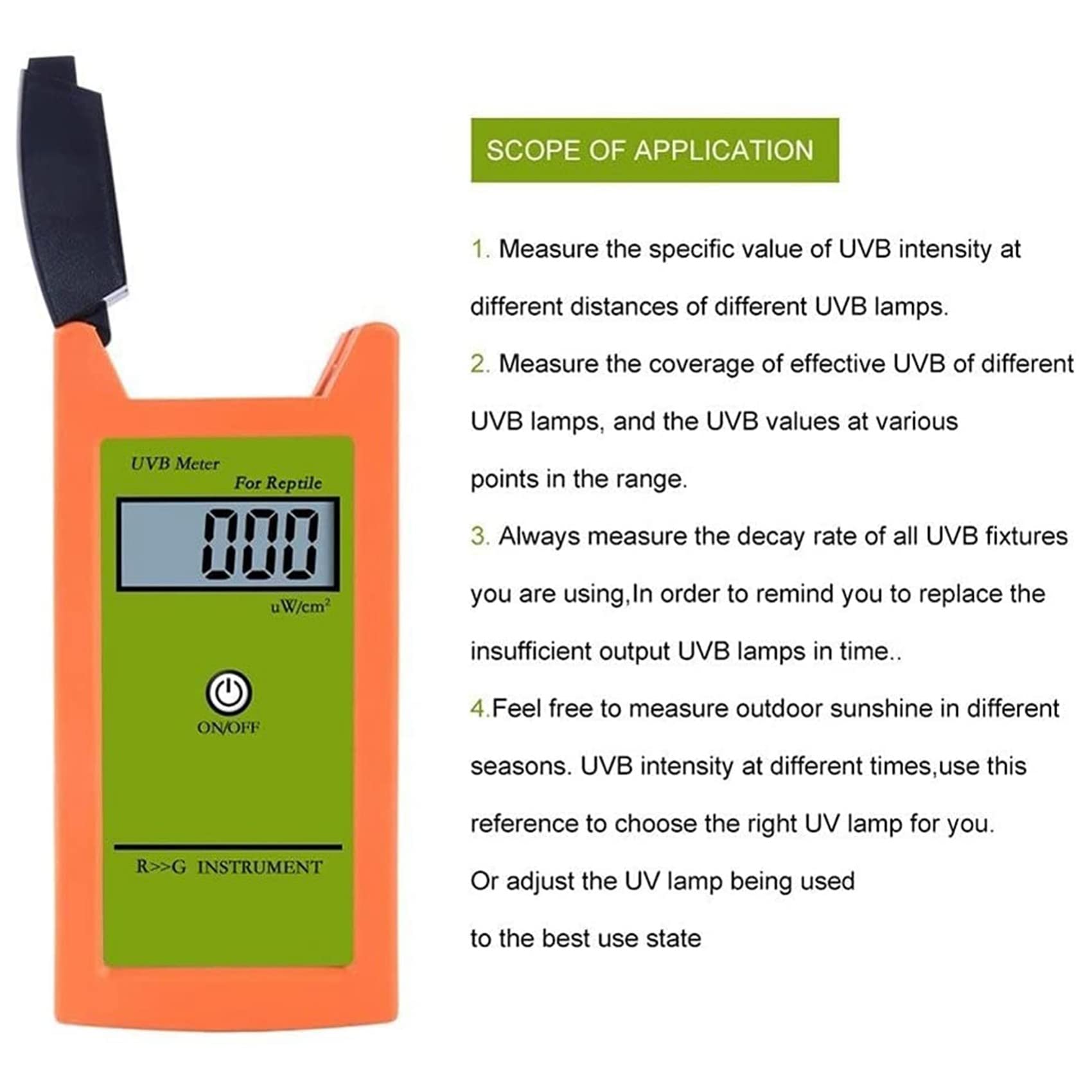 Medidor UVB Medidor UVB de alta precisión UVB Detector UVB Instrumento de prueba para reptiles