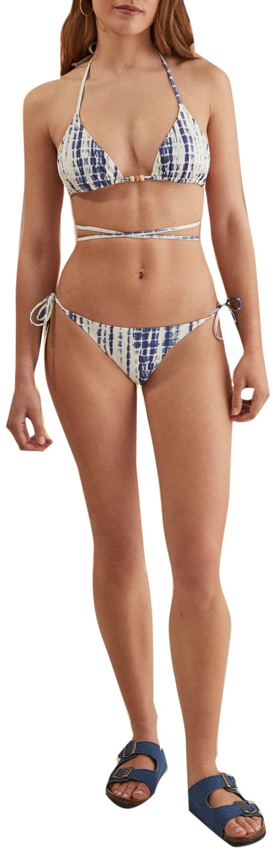 Women'secret Braga Bikini Lazos Tie Dye Azul Juego Mujer