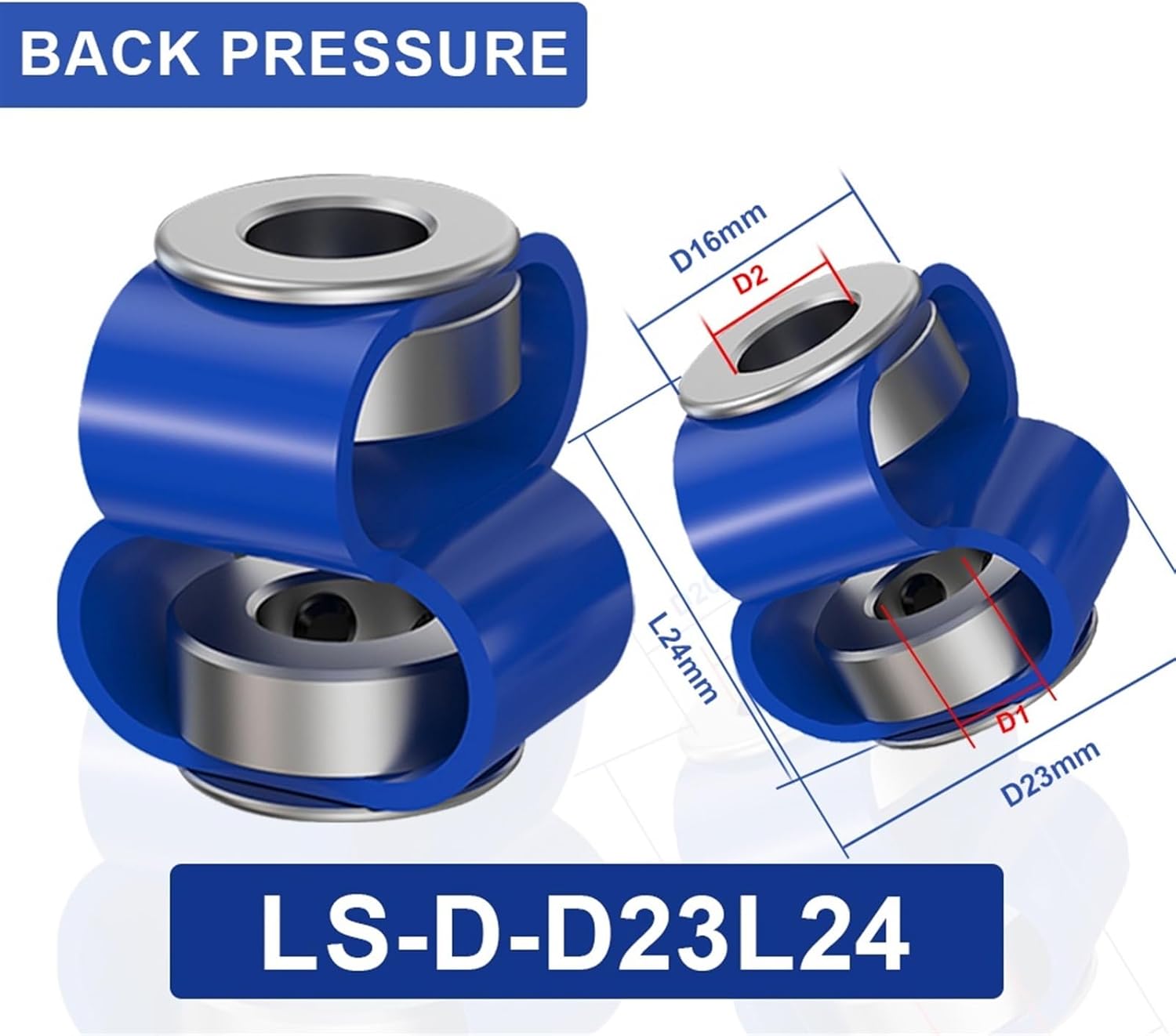 LS D D23L24 8 Font Encoder Coupling Double Loop Couple Flexible Aluminum Alloy 3D Printer Electric Connector(3mmX3mm)