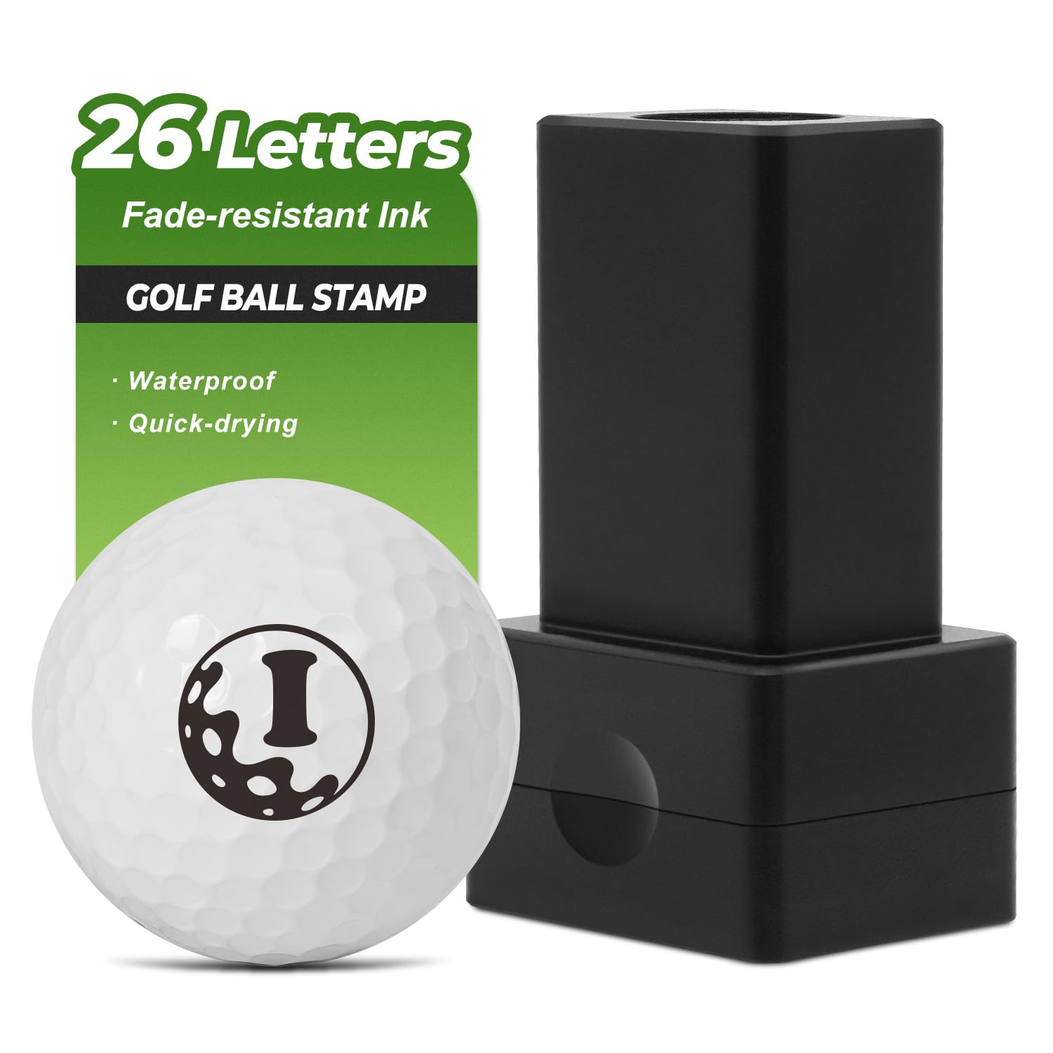 Golf Ball Stamp - Golf Accessories for Men - Personalized Golf Marker - Golf Ball Marker for ID - 26 Letters Golf Gifts for Men - Essential Golf Stuff - Durable Golf Stamp for Golfer, I