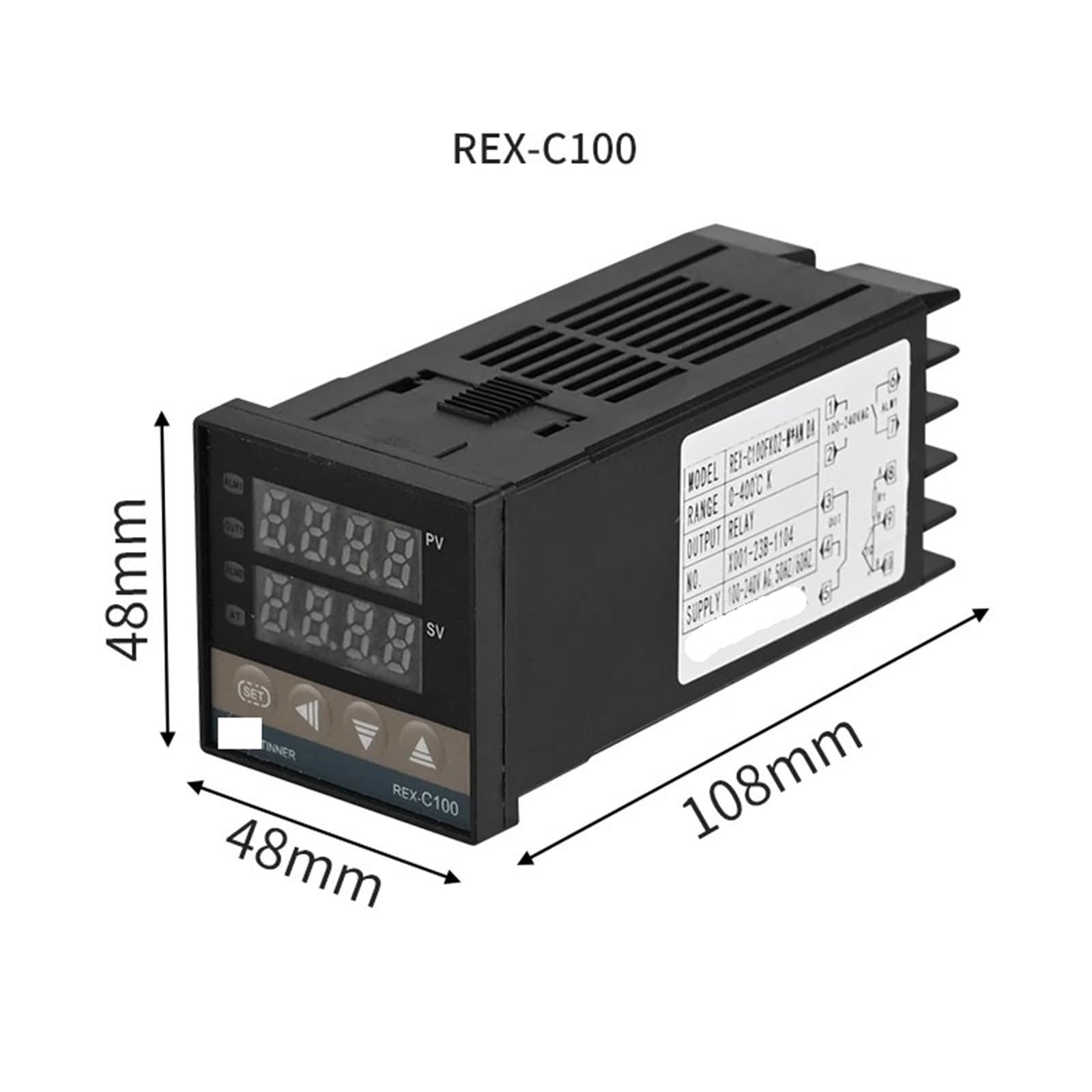 1 Uds REX-C100 controlador de temperatura PID termostato con pantalla digital SSR salida de relé REX C400 C700 C900 110V-220VAC KEJ PT100 CU50(C900-MAN)