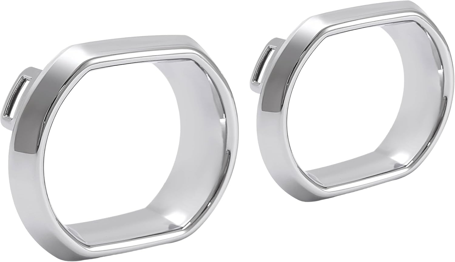 HECASA Pair Fog Light Molding Compatible with 2013-2017 GMC Acadia Replacement for GM1038147 GM1039147 Front Fog Lamp Bezel Cap Trim Silvery Driver & Passenger Side