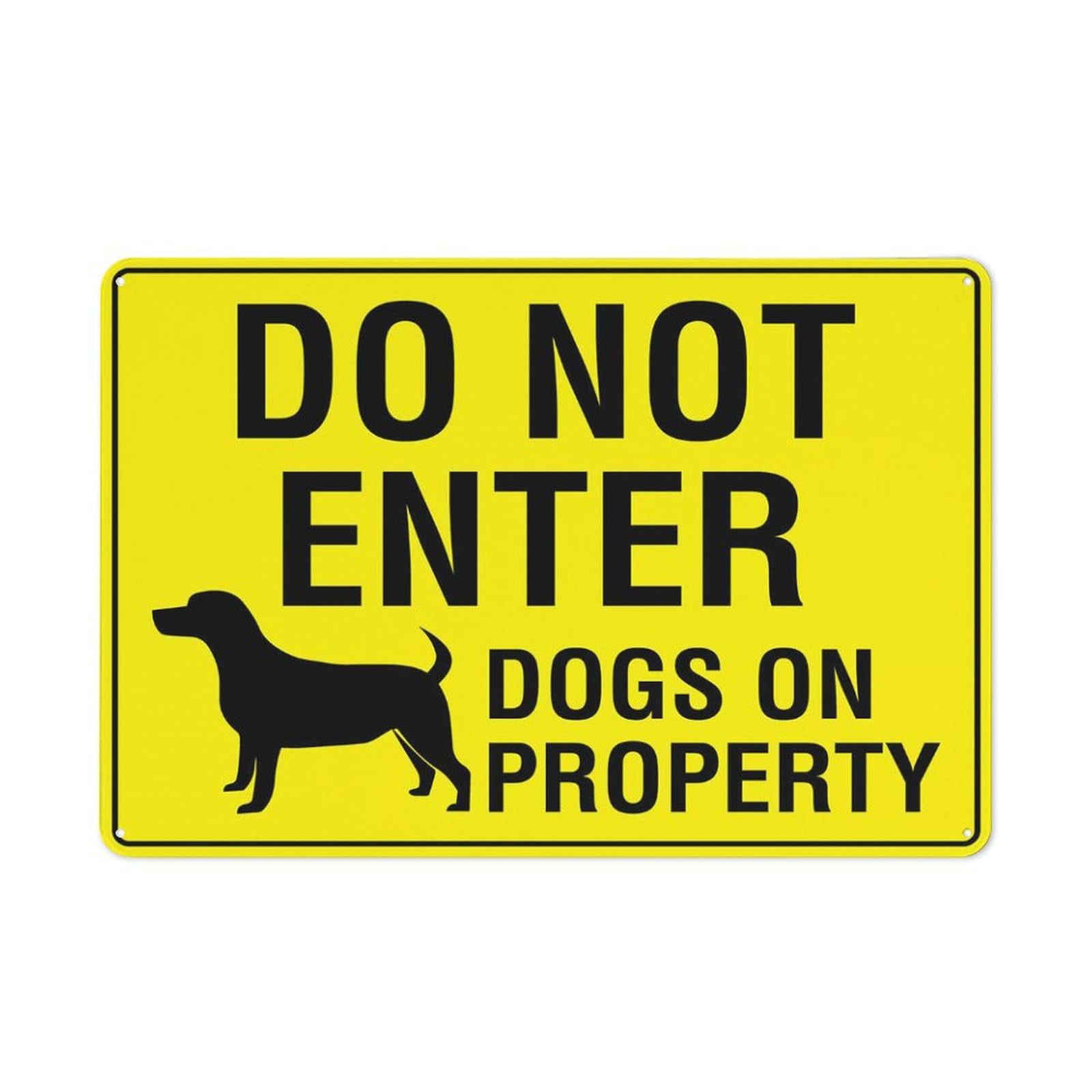Do Not Enter (Dogs On Property) Sign, 8x12 Inch Rust-Free Aluminum Outdoor Metal Tin Sign for Home, Business, Yard