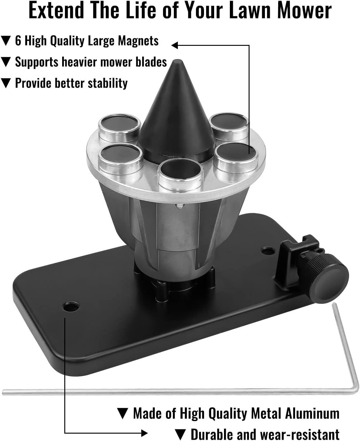 42-047 Magnetic Wall Mount Blade Balancer Fit for Stihl Troy Husqvarna and More All Lawnmower Blades Replace 339075B, Balances Blades After Sharpening, Black