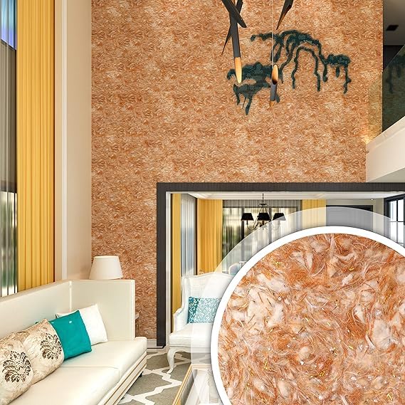 Gold & White Hi-Tech Silky Liquid Wallpaper: Revitalize Your Home with Ease | Silk Plast | Eco-Friendly | 3D Wallpaper- hi-34