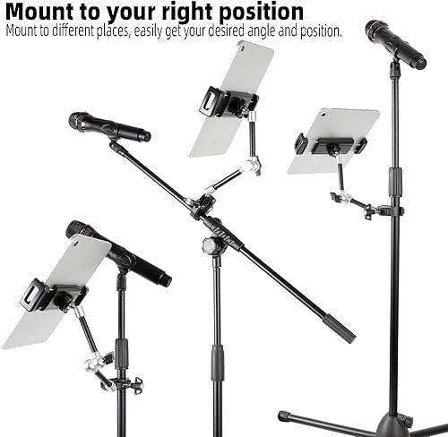 Miniatura 3 de Soporte para tablet para soporte de micrófono, soporte de música para iPad, soporte de tableta para iPad, brazo mágico ajustable de 10 pulgadas de