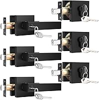 Vista 1 de KNOBWELL - Paquete de 3 picaportes para puerta de entrada con cerradura de seguridad de un solo cilindro, juego resistente de cerraduras para puerta