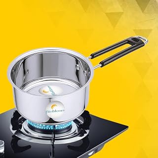 Stainless Steel Multipurpose Utensils Deep Sauce pan/Tea Pan/Milk Pan/TPan/Chaidan (Induction & Gas Stove Friendly) for Kitchen - Silver Glossy (3 Litre)