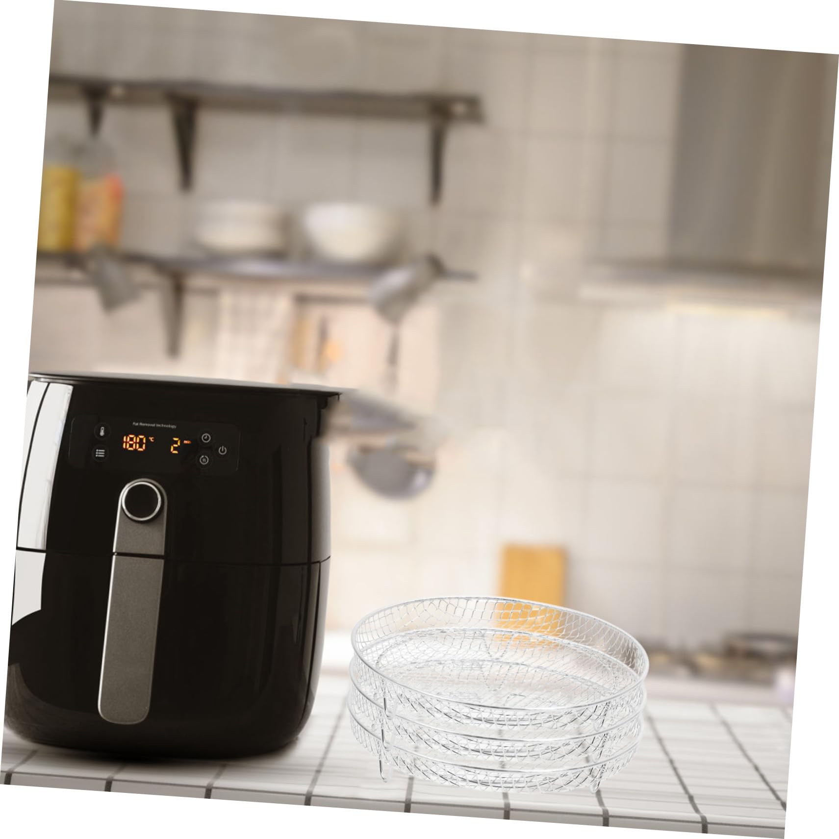 Accessorio per Friggitrice ad Aria, Set 1 Pezzo in Acciaio Inox Argento