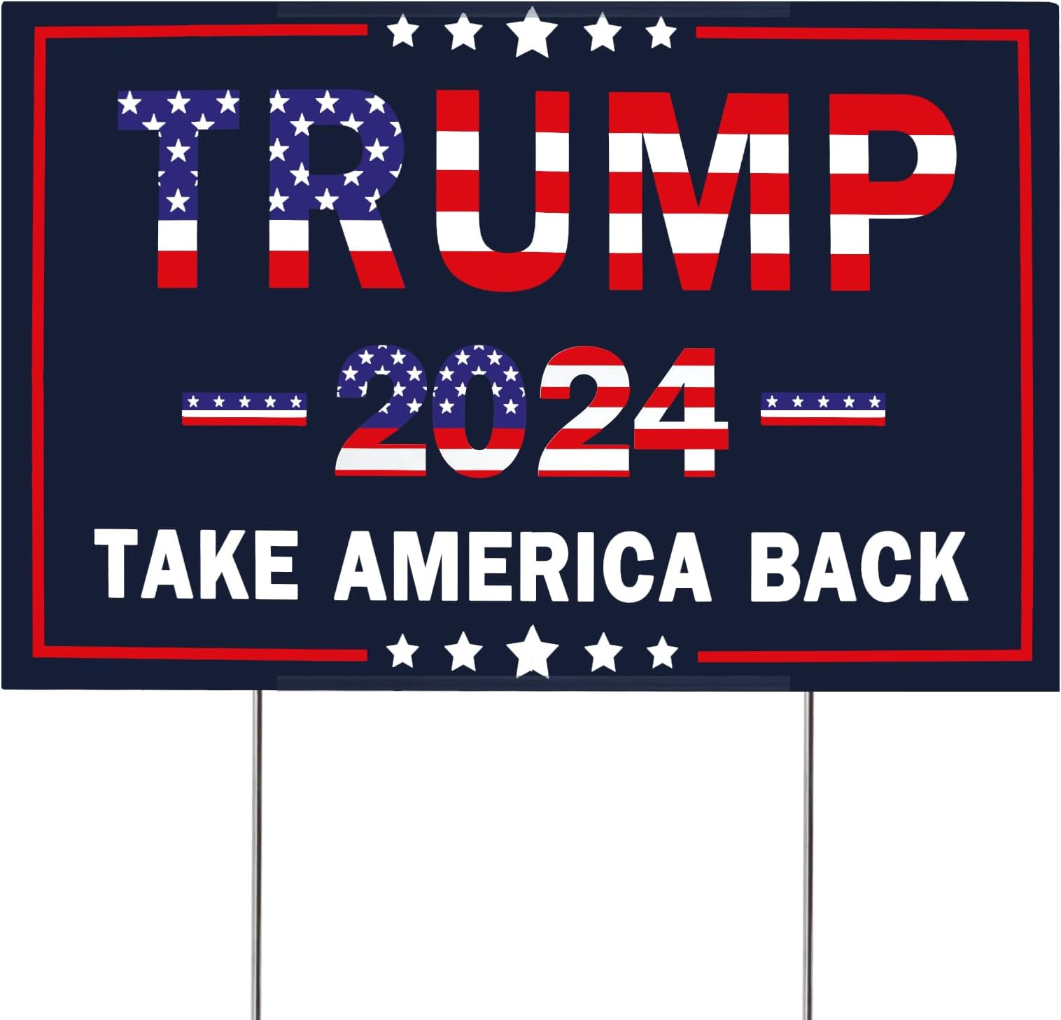 HSZJstoHSZJsto Trump 2024 Yard Sign with Metal Stakes, Double Sided 16x25 Inch Donald Trump Take America Back Signs, Placard Outdoor Voted Signs for Trump Lawn Signs Rally Decoration Lawn Yard Signs