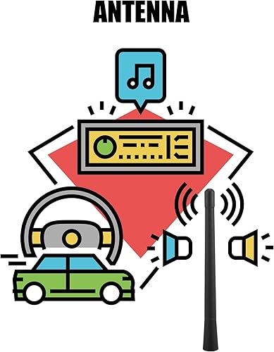 Miniatura 3 de X AUTOHAUX Señal de radio AM FM para automóvil, mástil de antena de 8 pulgadas para Jeep Cherokee 2014-2022 para Fiat 500 2016-2017 para Dodge