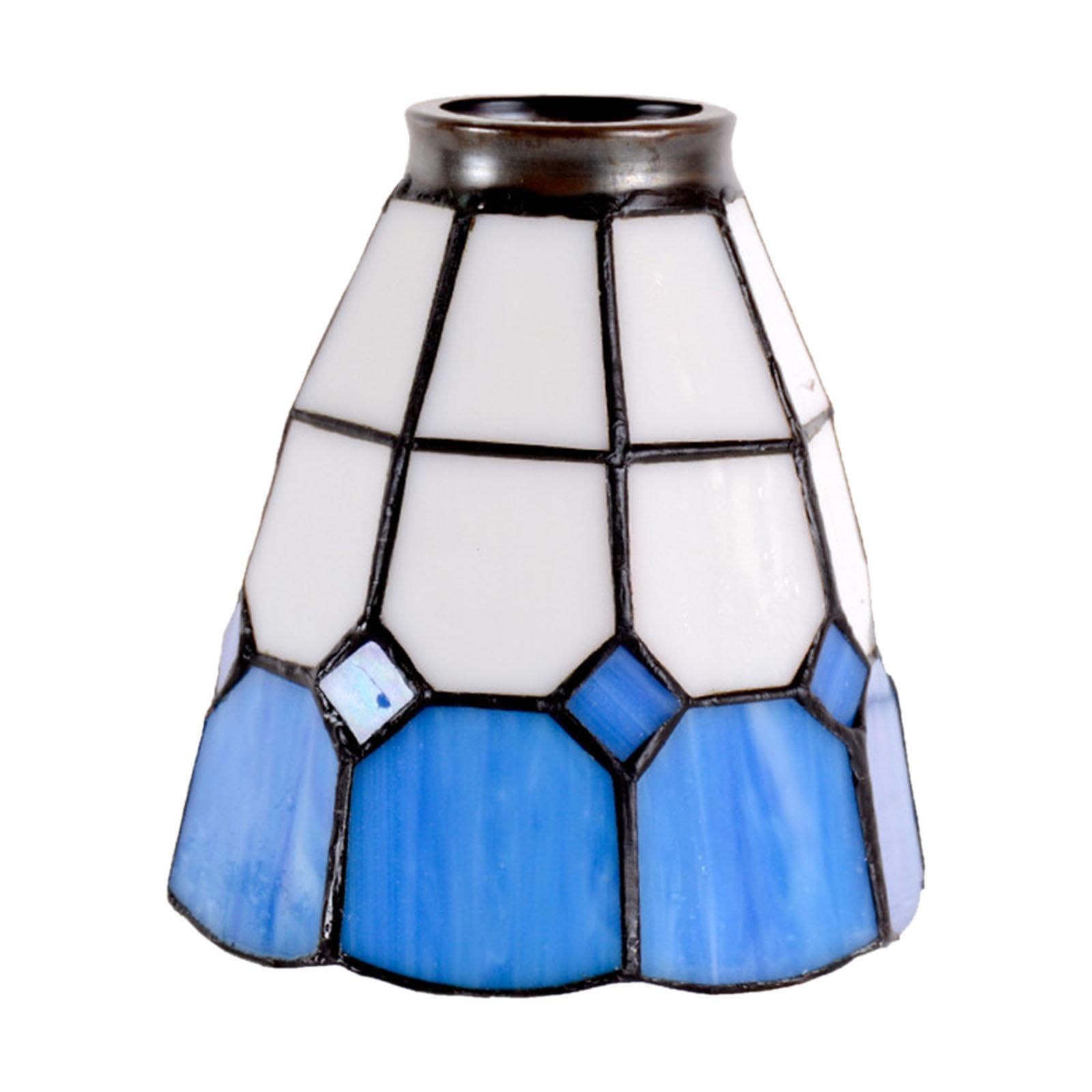 Glass Lamp Shade for E27 Socket Loop Bulb Guard Cage for Living Room Kitchen Blue White-image-47