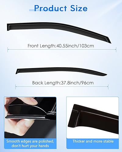 Miniatura 4 de Deflector de ventana lateral, viseras de humo oscuro, protectores de lluvia, 4 piezas para Honda y Accord 2013-2017