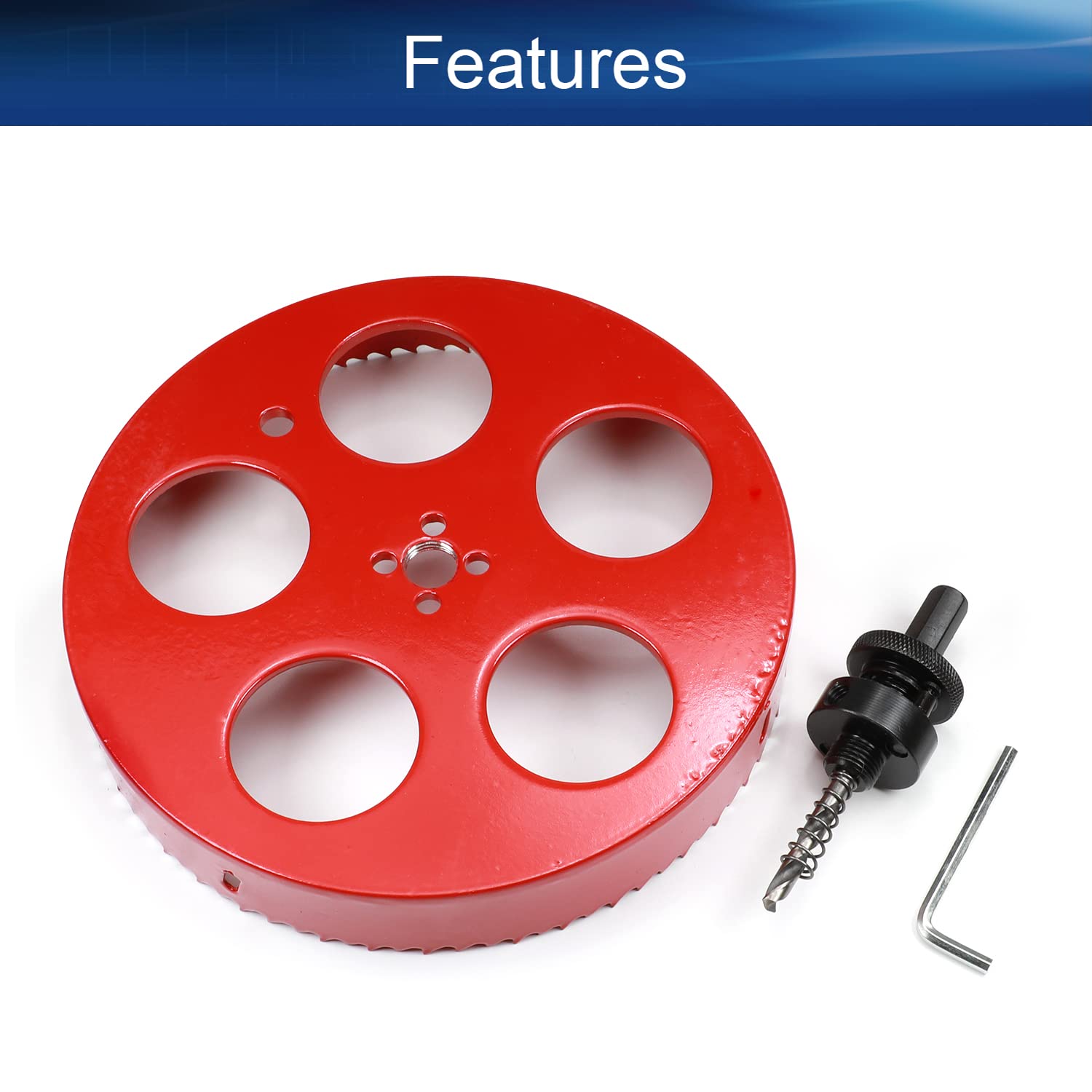 Auniwaig 205mm/8 Bi-Metal Hole Saw 25mm/1" Deep Bimetal Hole Cutter HSS Drill Bit for Cutting Metal Wood Plastic
