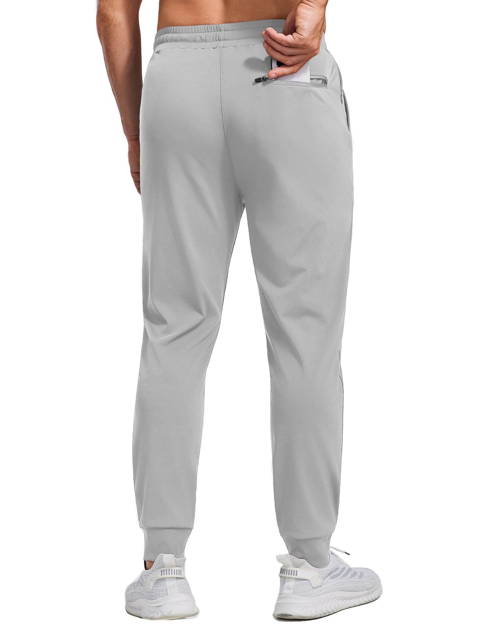 Vantor Pantalones de chándal Pantalones de chándal con puños para Hombre Pantalones de Jogging Ligeros con Bolsillos con Cremallera Protección Solar UPF 50+ Slim Fit Sport Casual para Correr Gimnasio