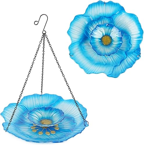 Comedero para pájaros Glass Plate Double Layer Bird Feeder Garden Yard Decoration Bird Bath to Bird Lovers