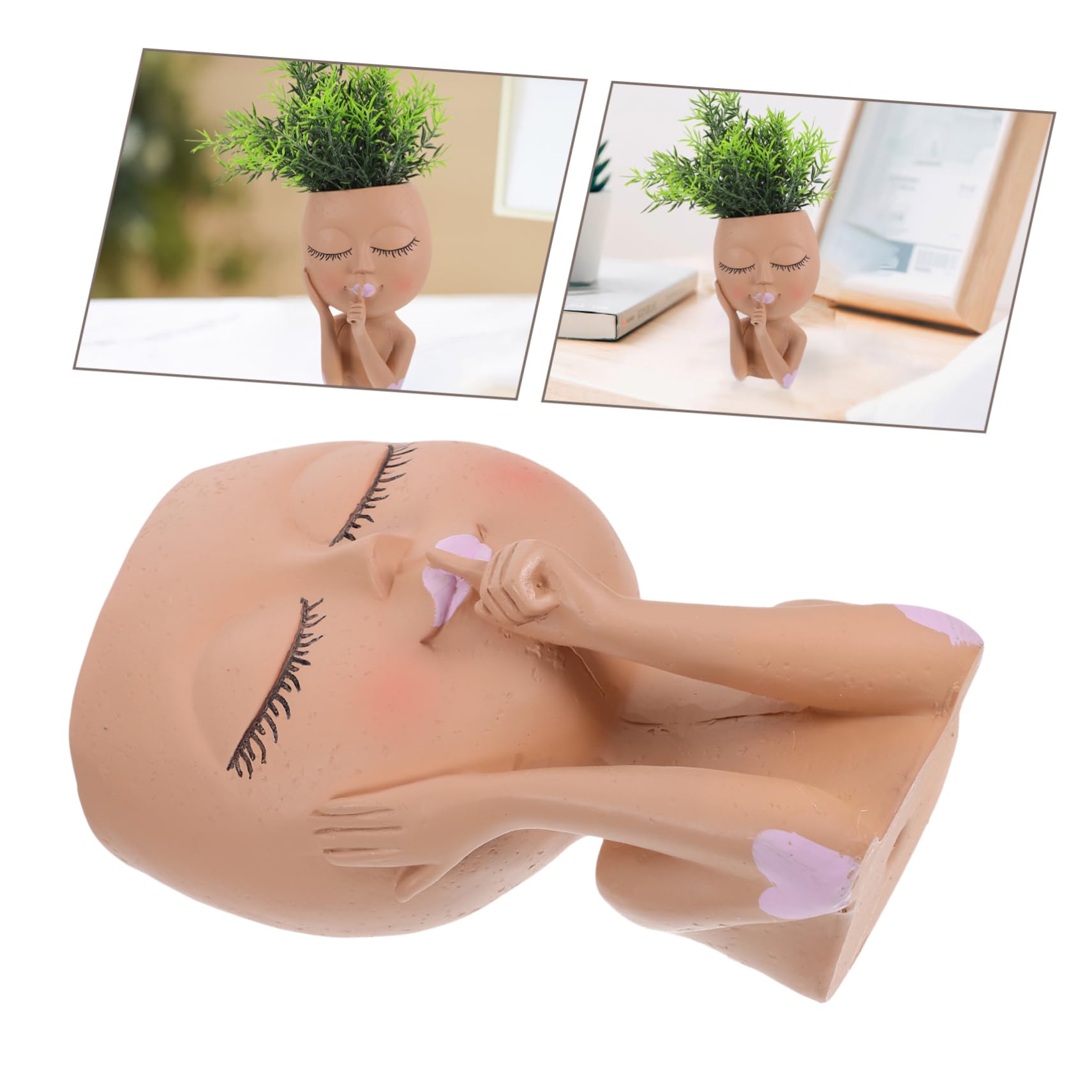 TOYANDONA Maceta de con Diseño Facial Divertido Maceta Artística para Plantas de Interior Resistente y Decorativo para Jardín y Detalles Artesanales Únicos