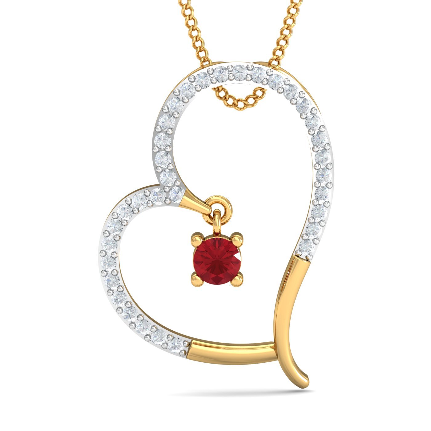 18KT Yellow Gold Adla Ruby Pendant for Women-image-26