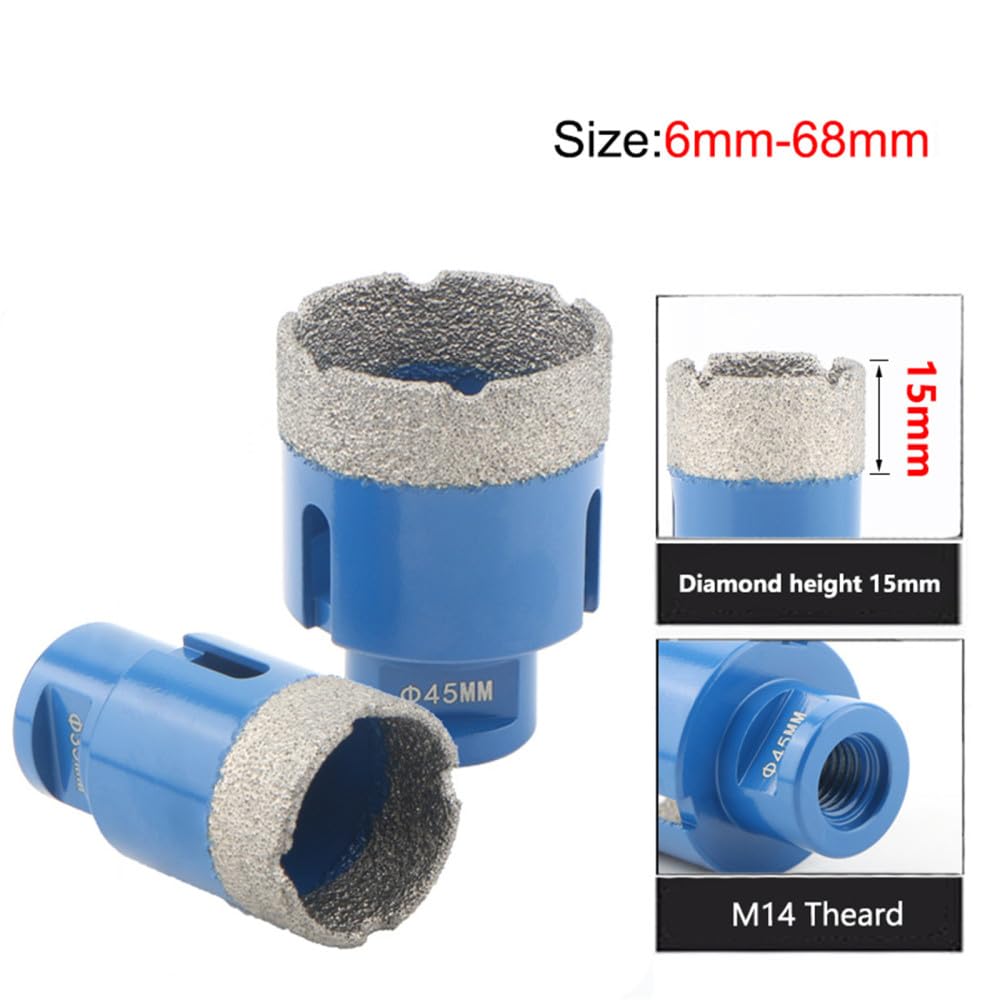 Piła otworowa z węgliku obowiązkowego, Wiertła lutowane na sucho 6 mm-68 mm, gwint M14, wiertło otworowe, otwieracz do płytek i marmuru, 1 szt(20mm)