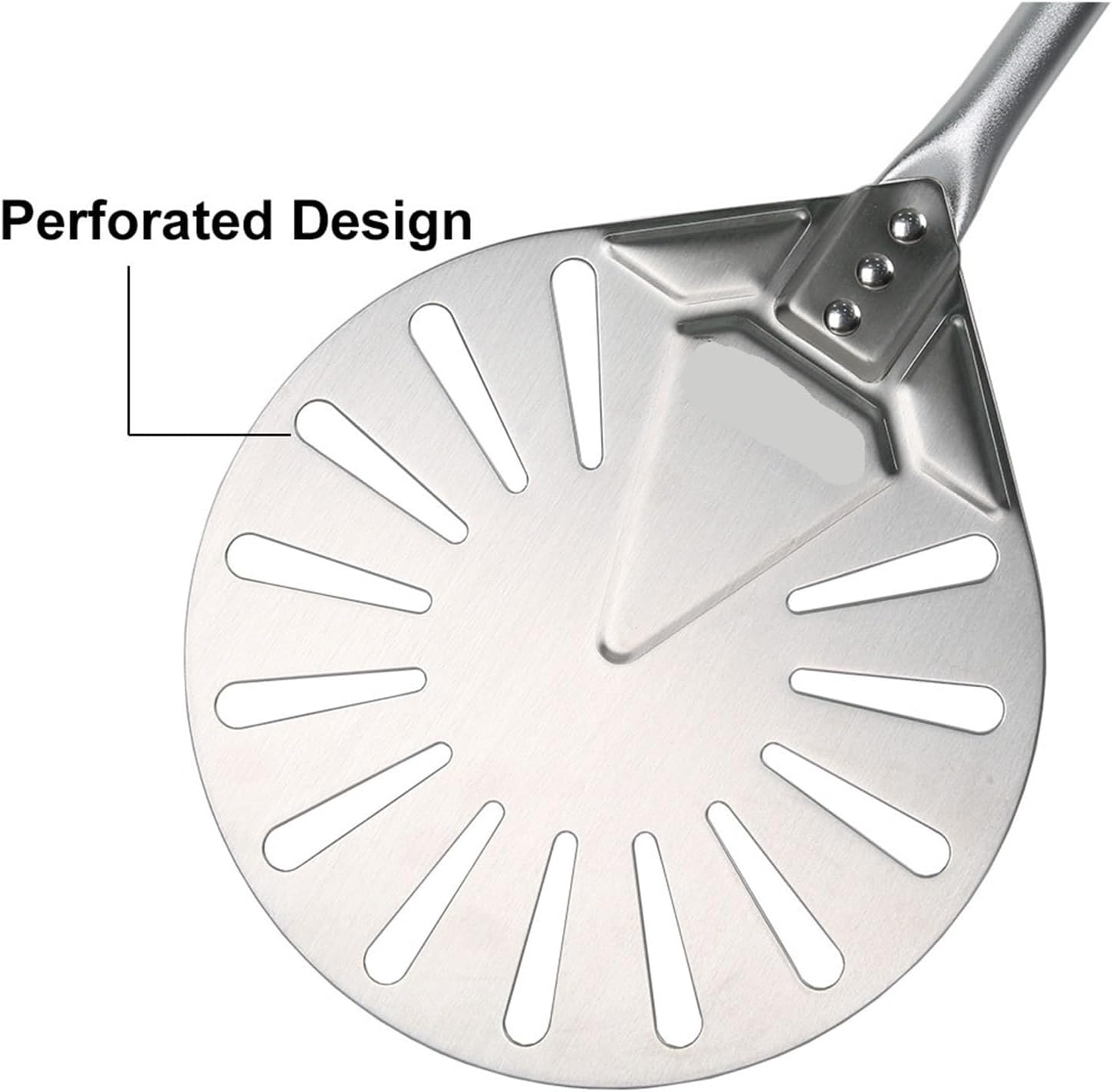 14/13/12 Inch & 9 Stainless Steel Pizza Peel Set Perforated Shovel Commercial Paddle 56" Long Handle(9 inch 14 inch Balck)