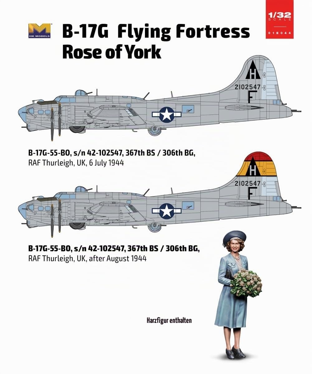 HK MODELS - Modell-Flugzeug B-17g Flying Fortress Rose Of York |hk Models | 01e44| 1:32