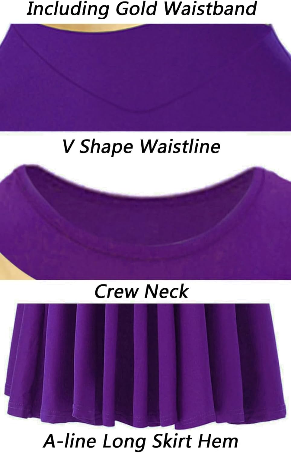 Women's Praise Dance Dress Irregular Gold Metallic Long Sleeve Liturgical Worship Church Lyrical Dance Costume - Image 4