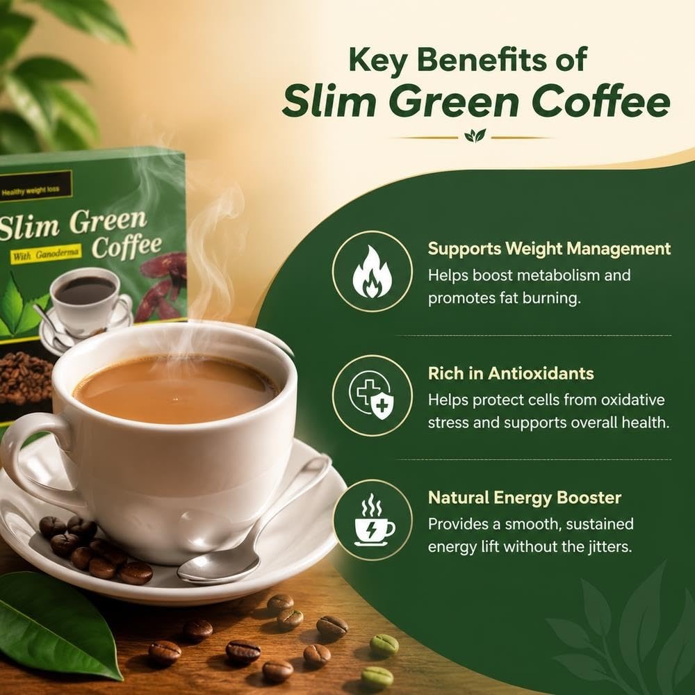 Miscela funzionale probiotica for la salute dell'intestino al caffè verde | Caffè istantaneo benessere a basso jitter vegano senza glutine(2pcs)