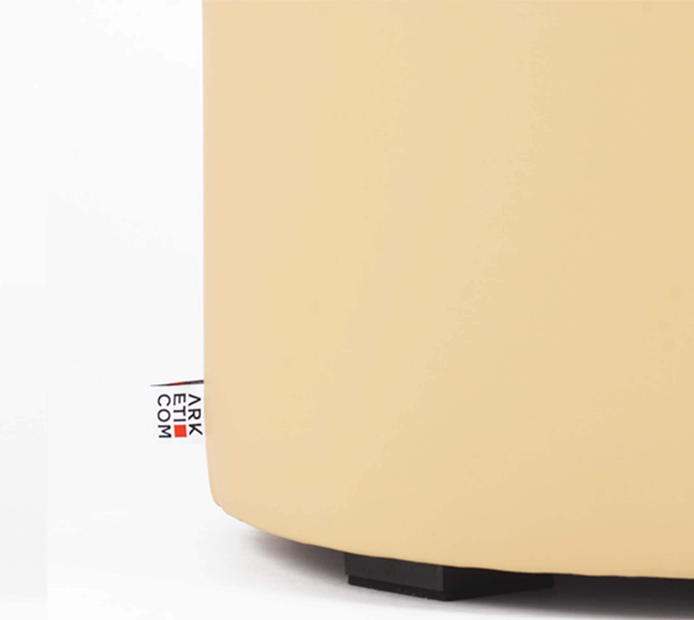 ARKETICOM POUF CONTENITORE ROTONDO, poggiapiedi in ecopelle (42 D x 42 H, Rosso)